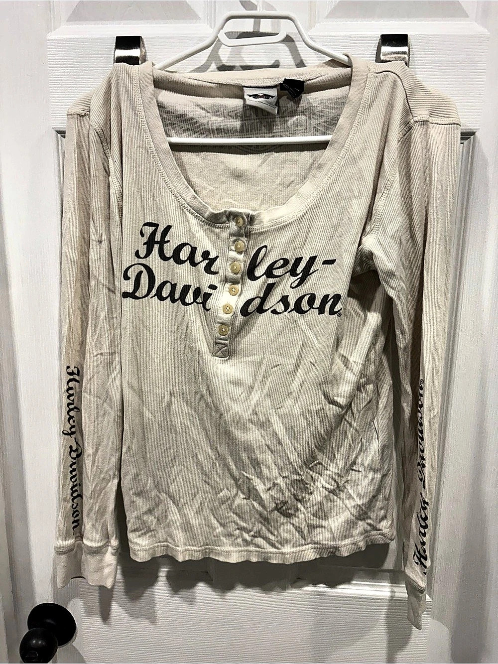 Harley-Davidson Graphic Long Sleeve Tee in Cream